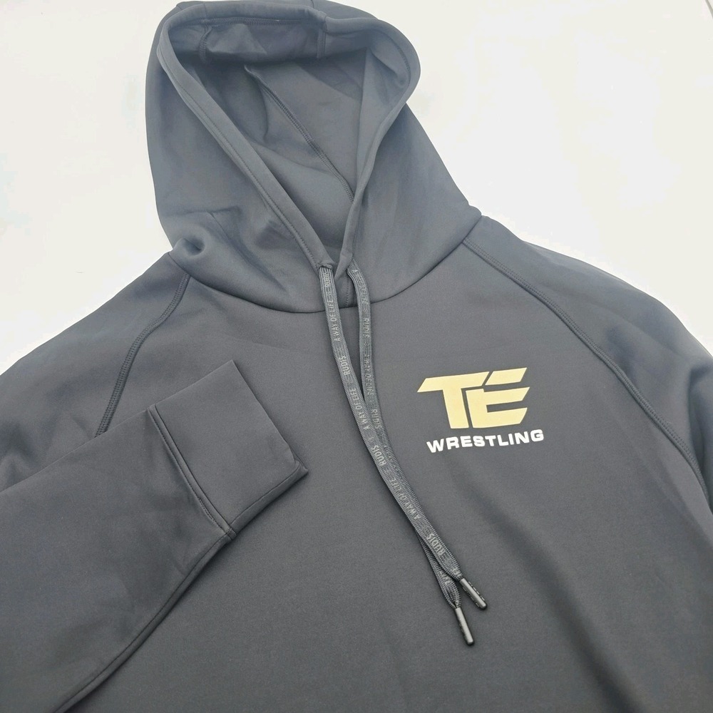 Rudis Wrestling Hoodie Men's M Stretch Pullover Cool-Touch Black Embossed Logo